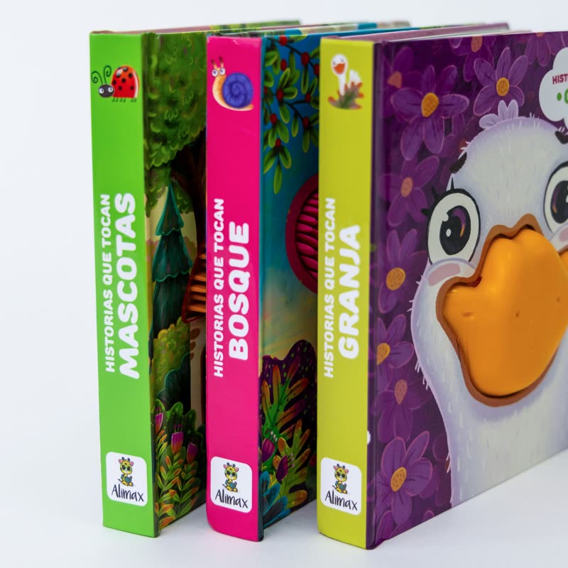 Los tres libros Alimax de pie
